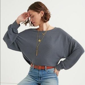 Lucky Brand Cloud Jersey Ribbed Dolman Pullover